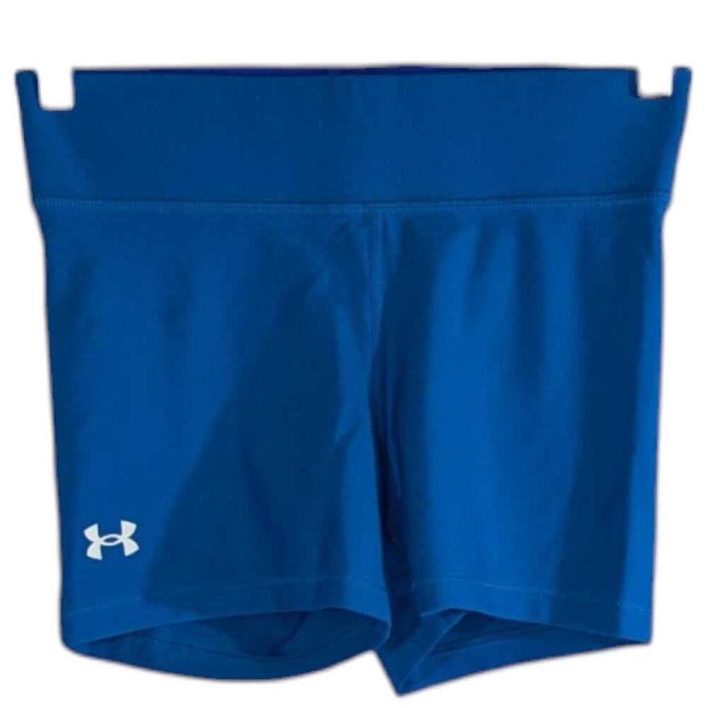 Under Armour Compression Shorts Women Medium Royal Blue High Waist Athletic 3 in
